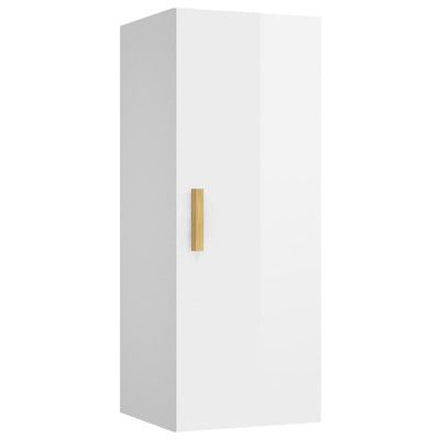 Wall Cabinet High Gloss White 34.5x34x90 cm Engineered Wood Payday Deals