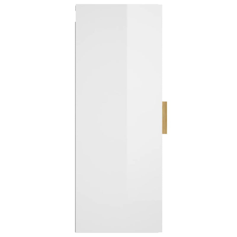Wall Cabinet High Gloss White 34.5x34x90 cm Engineered Wood Payday Deals
