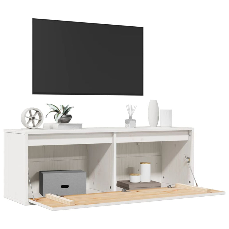 Wall Cabinet White 100x30x35 cm Solid Wood Pine Payday Deals