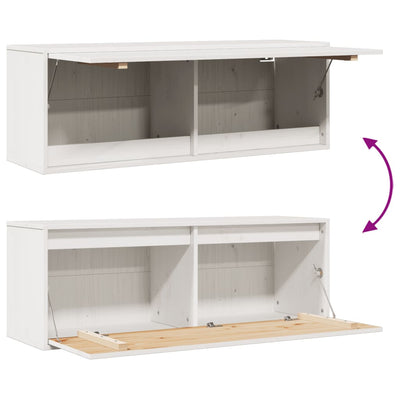 Wall Cabinet White 100x30x35 cm Solid Wood Pine Payday Deals