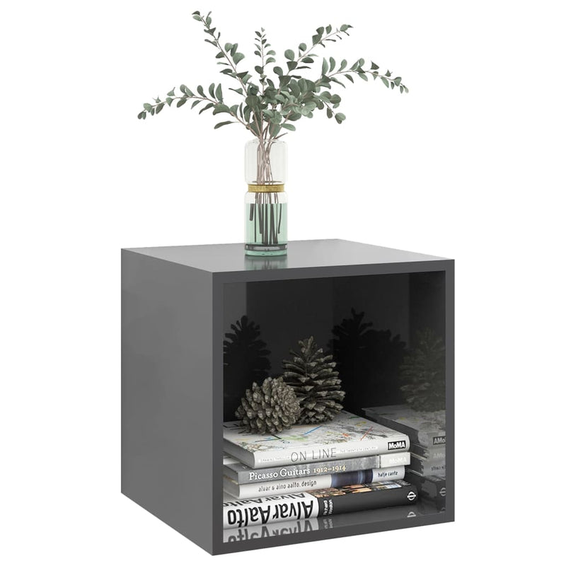 Wall Cabinets 2 pcs High Gloss Grey 37x37x37 cm Engineered Wood Payday Deals