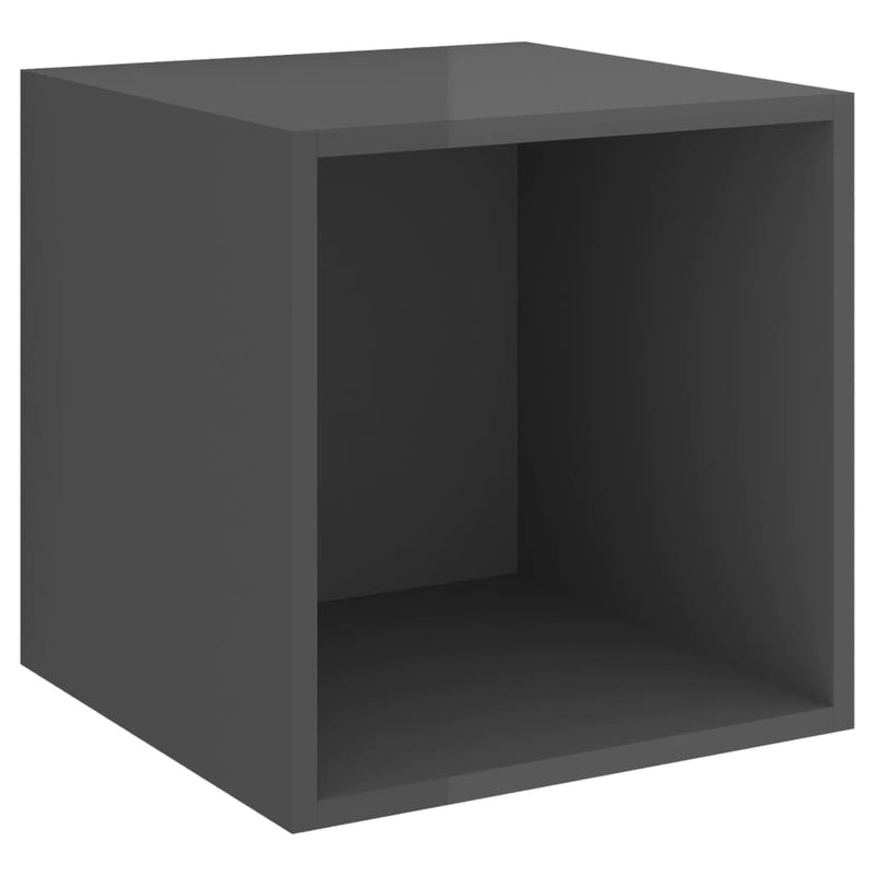 Wall Cabinets 2 pcs High Gloss Grey 37x37x37 cm Engineered Wood Payday Deals