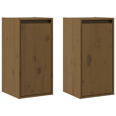 Wall Cabinets 2 pcs Honey Brown 30x30x60 cm Solid Wood Pine Payday Deals
