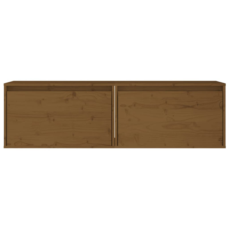 Wall Cabinets 2 pcs Honey Brown 60x30x35 cm Solid Wood Pine Payday Deals