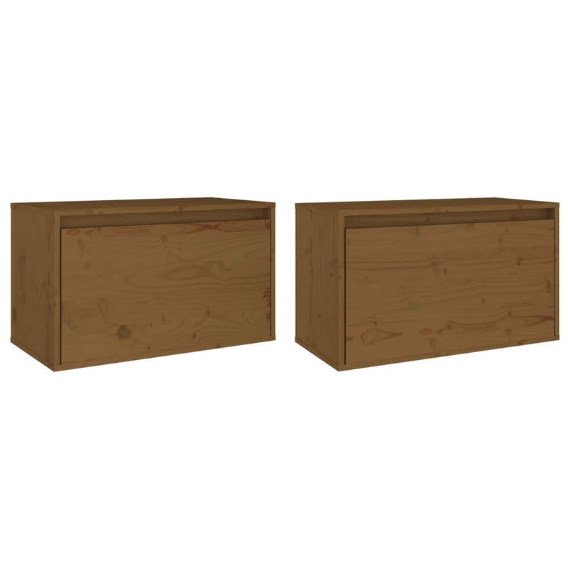 Wall Cabinets 2 pcs Honey Brown 60x30x35 cm Solid Wood Pine Payday Deals
