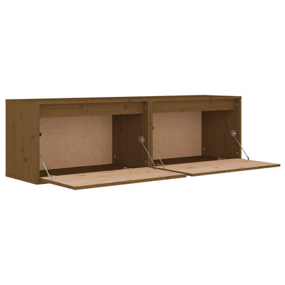 Wall Cabinets 2 pcs Honey Brown 60x30x35 cm Solid Wood Pine Payday Deals