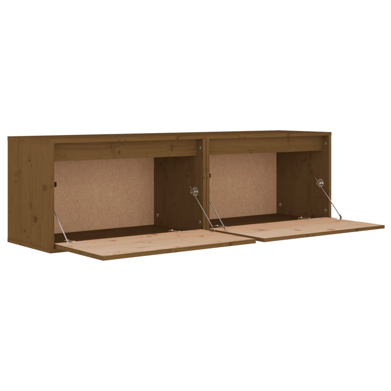 Wall Cabinets 2 pcs Honey Brown 60x30x35 cm Solid Wood Pine Payday Deals