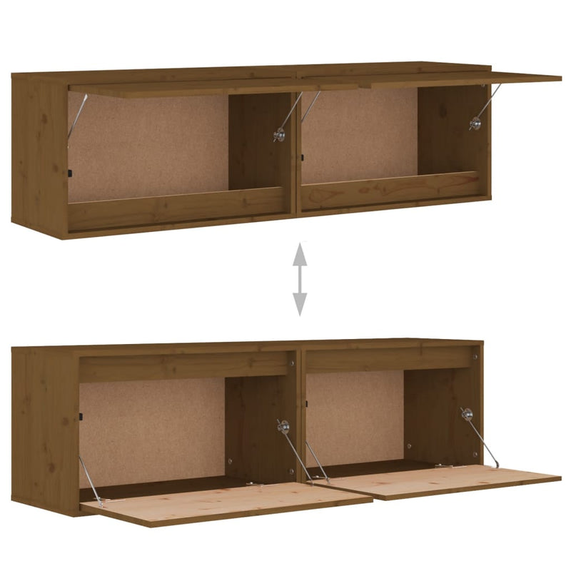 Wall Cabinets 2 pcs Honey Brown 60x30x35 cm Solid Wood Pine Payday Deals