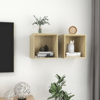 Wall Cabinets 2 pcs Sonoma Oak 37x37x37 cm Engineered Wood Payday Deals