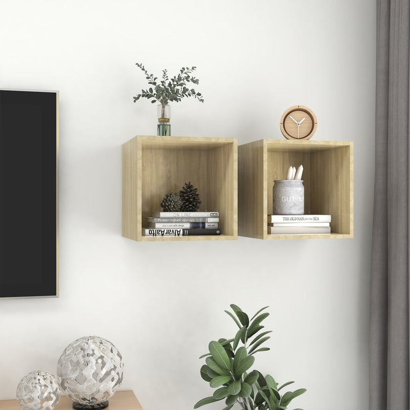 Wall Cabinets 2 pcs Sonoma Oak 37x37x37 cm Engineered Wood Payday Deals