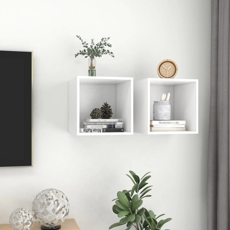 Wall Cabinets 2 pcs White 37x37x37 cm Engineered Wood Payday Deals