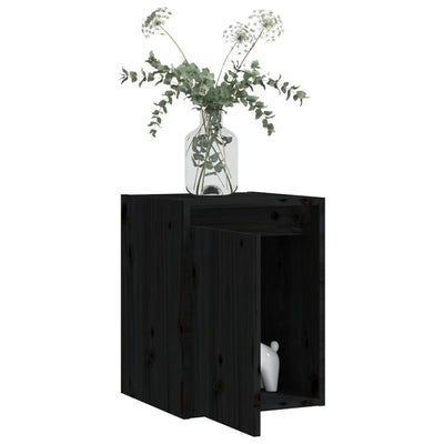 Wall Cabinets 2pcs Black 30x30x40 cm Solid Wood Pine Payday Deals