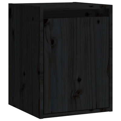 Wall Cabinets 2pcs Black 30x30x40 cm Solid Wood Pine Payday Deals