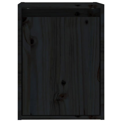Wall Cabinets 2pcs Black 30x30x40 cm Solid Wood Pine Payday Deals