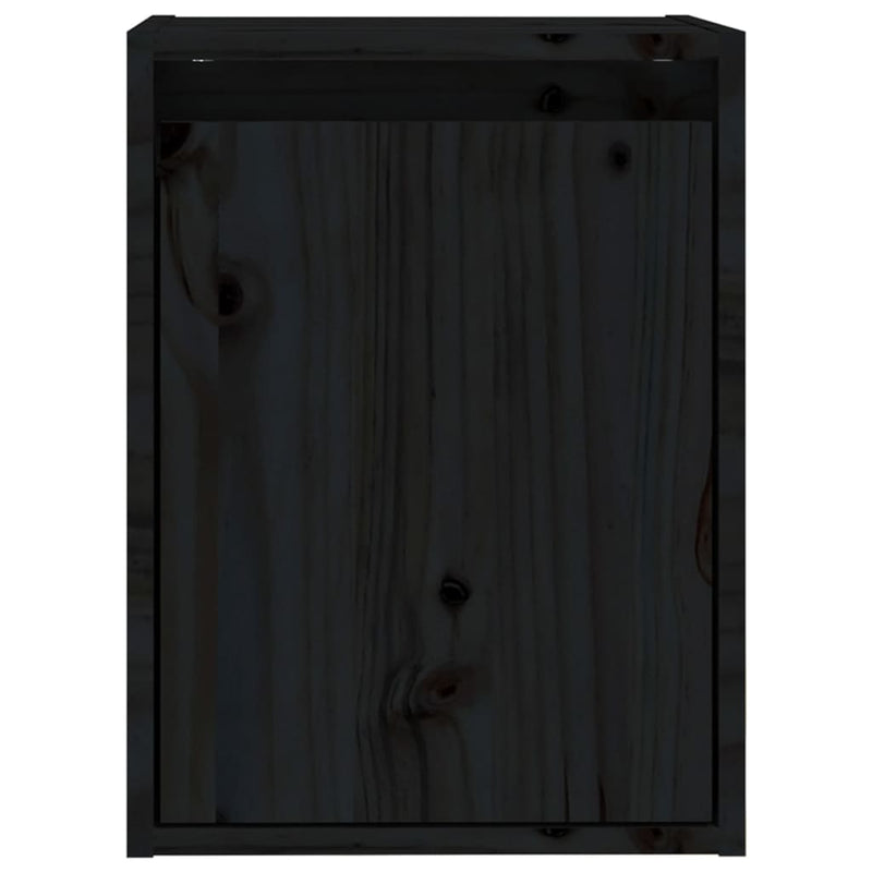 Wall Cabinets 2pcs Black 30x30x40 cm Solid Wood Pine Payday Deals