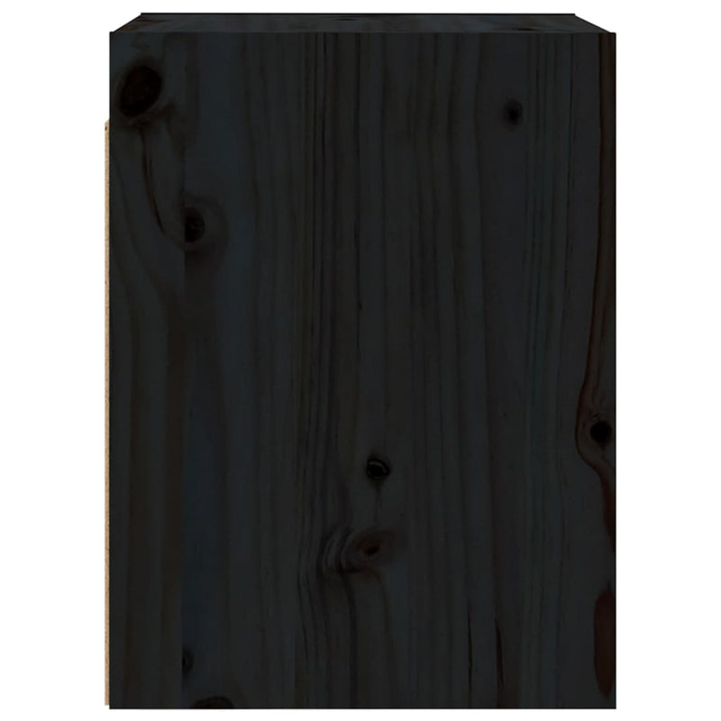 Wall Cabinets 2pcs Black 30x30x40 cm Solid Wood Pine Payday Deals