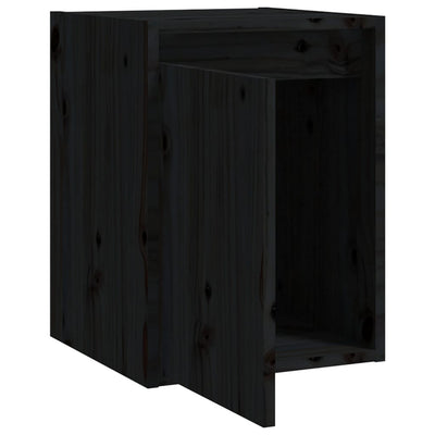 Wall Cabinets 2pcs Black 30x30x40 cm Solid Wood Pine Payday Deals