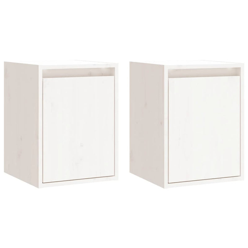 Wall Cabinets 2pcs White 30x30x40 cm Solid Wood Pine Payday Deals