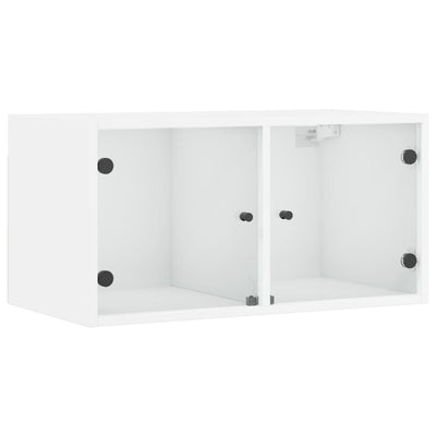 Wall Cabinets with Glass Doors 2 pcs White 68.5x37x35 cm Payday Deals