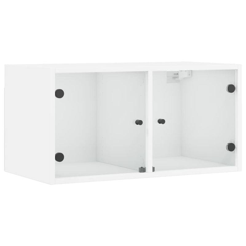 Wall Cabinets with Glass Doors 2 pcs White 68.5x37x35 cm Payday Deals