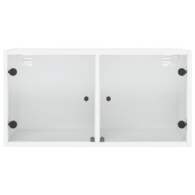 Wall Cabinets with Glass Doors 2 pcs White 68.5x37x35 cm Payday Deals
