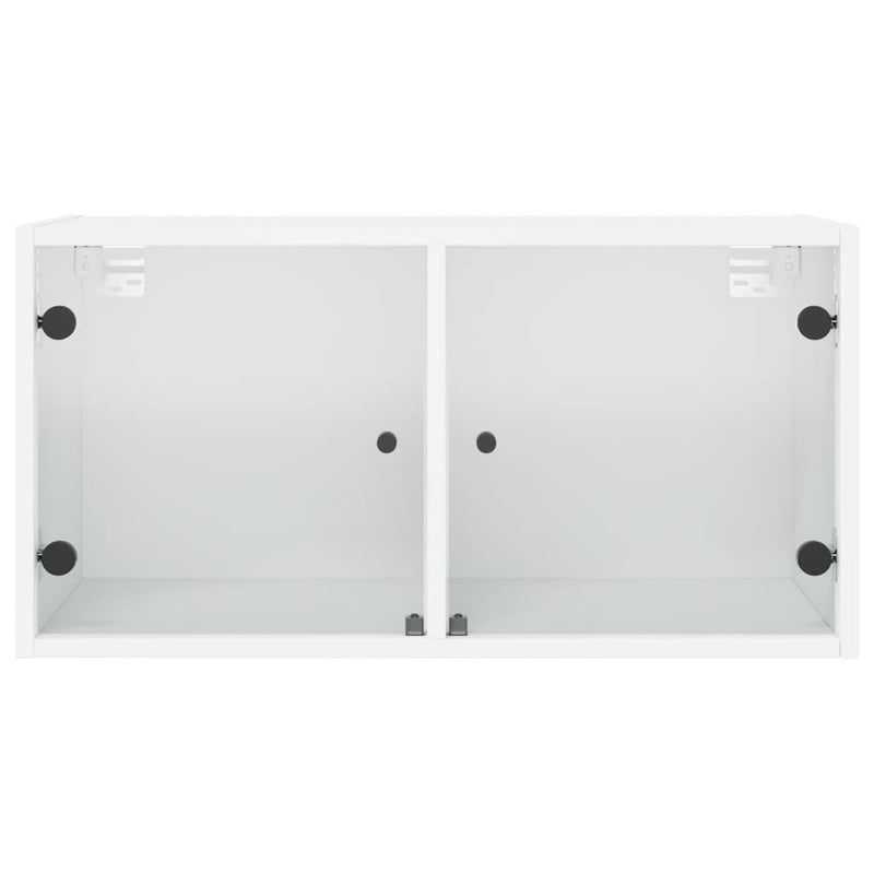 Wall Cabinets with Glass Doors 2 pcs White 68.5x37x35 cm Payday Deals