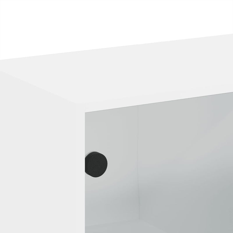 Wall Cabinets with Glass Doors 2 pcs White 68.5x37x35 cm Payday Deals