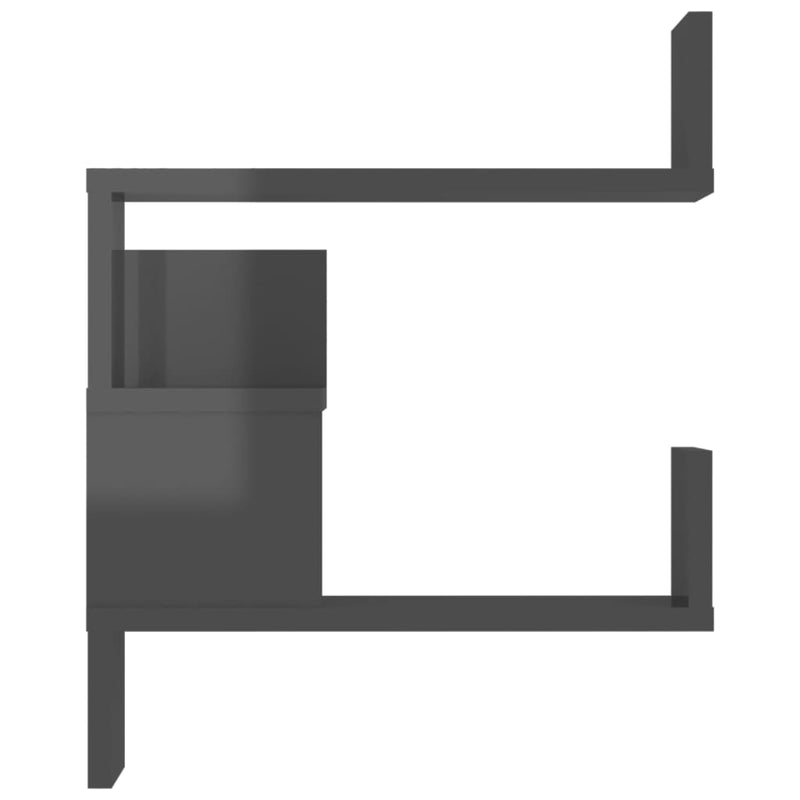 Wall Corner Shelf High Gloss Grey 40x40x50 cm Engineered Wood Payday Deals