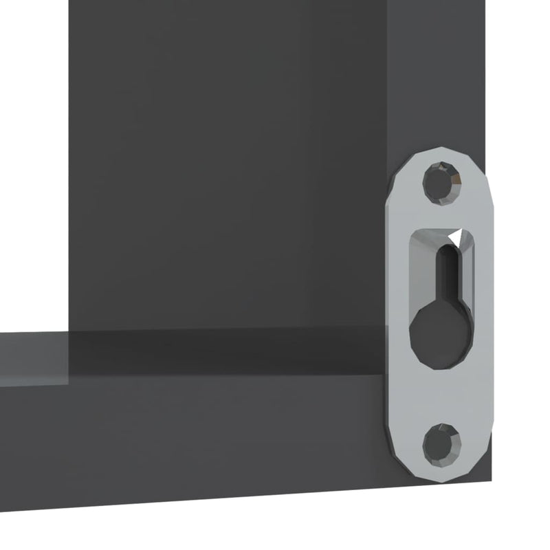 Wall Corner Shelf High Gloss Grey 40x40x50 cm Engineered Wood Payday Deals