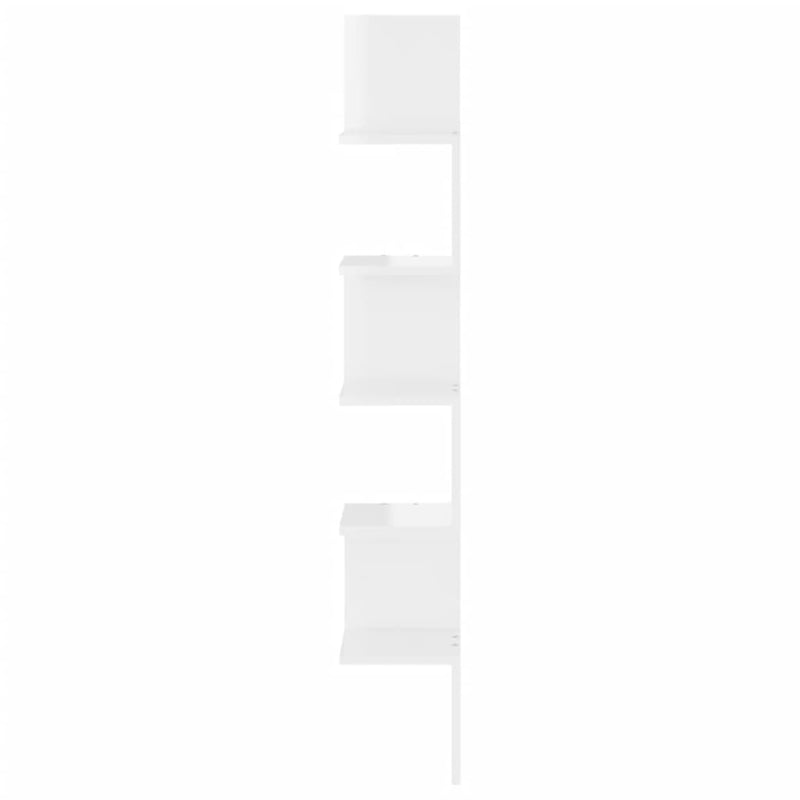 Wall Corner Shelf High Gloss White 20x20x127.5 cm Engineered Wood Payday Deals