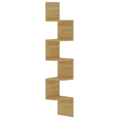 Wall Corner Shelf Sonoma Oak 19x19x123 cm Engineered Wood Payday Deals