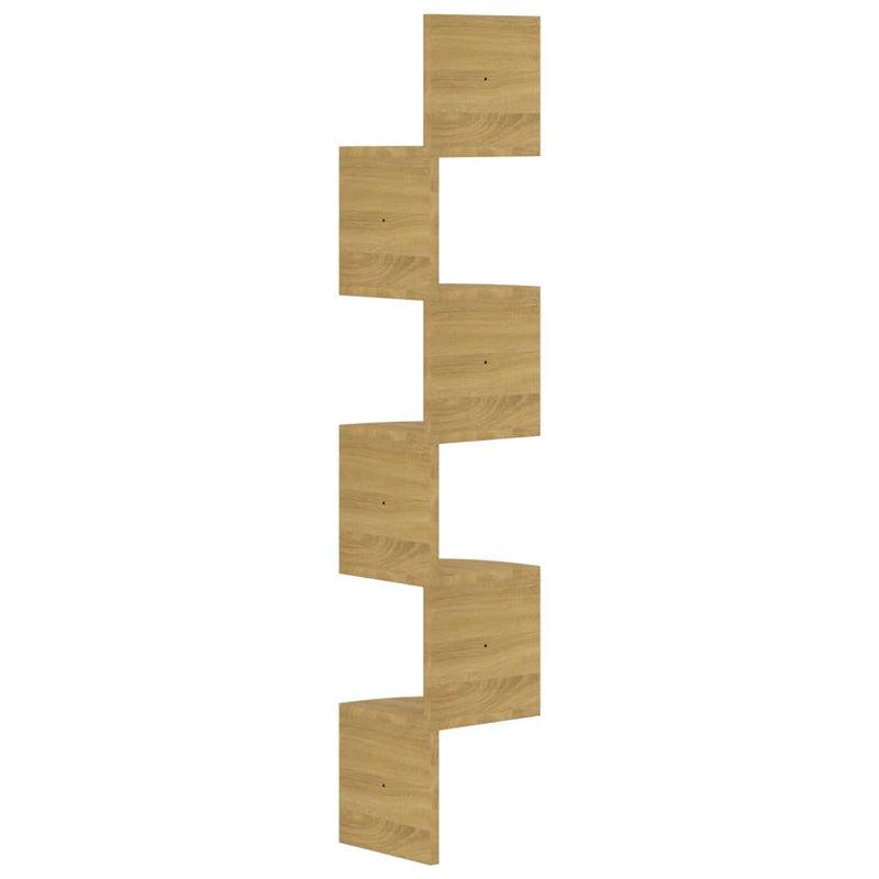 Wall Corner Shelf Sonoma Oak 19x19x123 cm Engineered Wood Payday Deals
