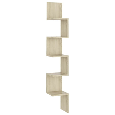 Wall Corner Shelf Sonoma Oak 20x20x127.5 cm Engineered Wood Payday Deals