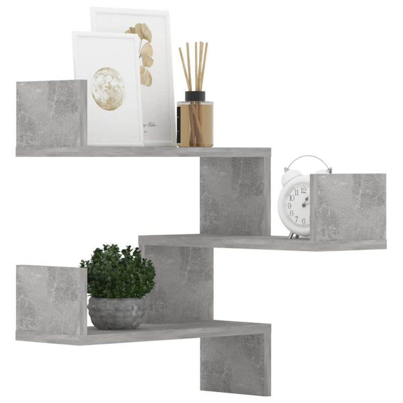Wall Corner Shelves 2 pcs Concrete Grey 40x40x50 cm Engineered Wood Payday Deals