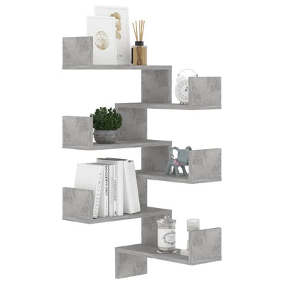 Wall Corner Shelves 2 pcs Concrete Grey 40x40x50 cm Engineered Wood Payday Deals