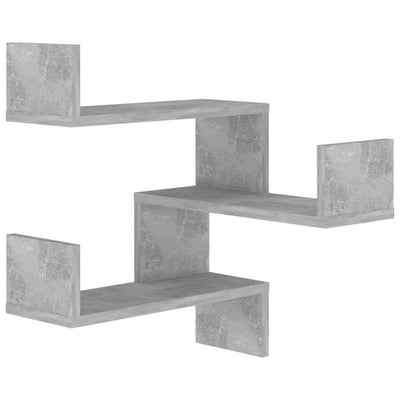 Wall Corner Shelves 2 pcs Concrete Grey 40x40x50 cm Engineered Wood Payday Deals