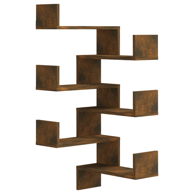 Wall Corner Shelves 2 pcs Smoked Oak 40x40x50 cm Engineered Wood Payday Deals
