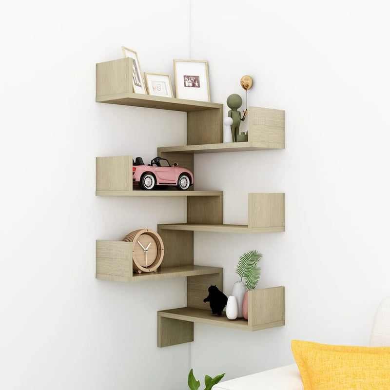 Wall Corner Shelves 2 pcs Sonoma Oak 40x40x50 cm Engineered Wood Payday Deals