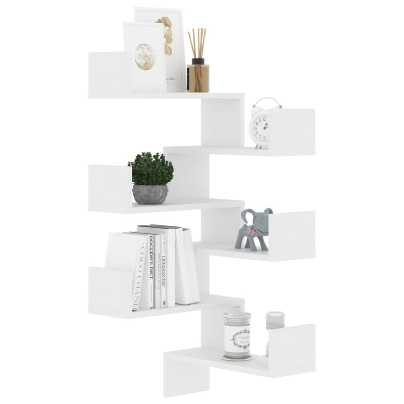 Wall Corner Shelves 2 pcs White 40x40x50 cm Engineered Wood Payday Deals