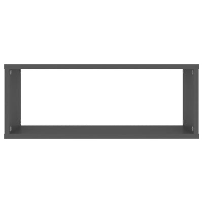 Wall Cube Shelves 2 pcs Grey 60x15x23 cm Engineered Wood Payday Deals