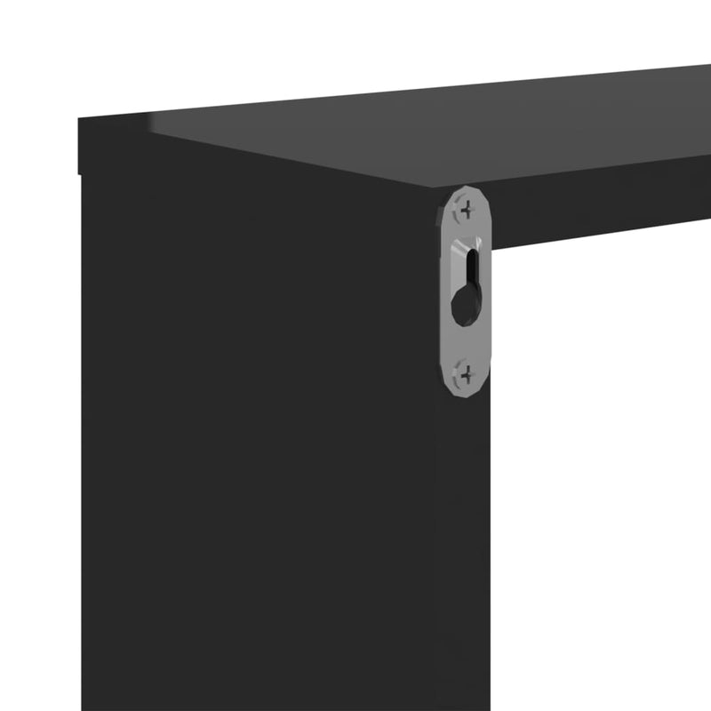 Wall Cube Shelves 2 pcs High Gloss Black 26x15x26 cm Payday Deals
