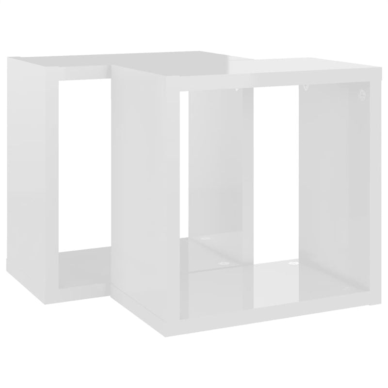 Wall Cube Shelves 2 pcs High Gloss White 26x15x26 cm Payday Deals