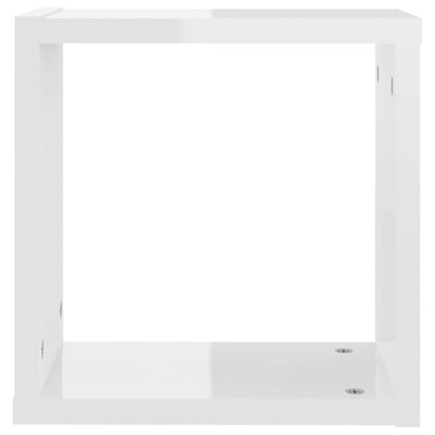 Wall Cube Shelves 2 pcs High Gloss White 30x15x30 cm Payday Deals