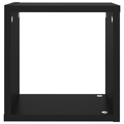 Wall Cube Shelves 4 pcs Black 26x15x26 cm Payday Deals