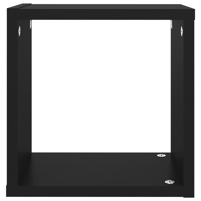 Wall Cube Shelves 4 pcs Black 26x15x26 cm Payday Deals