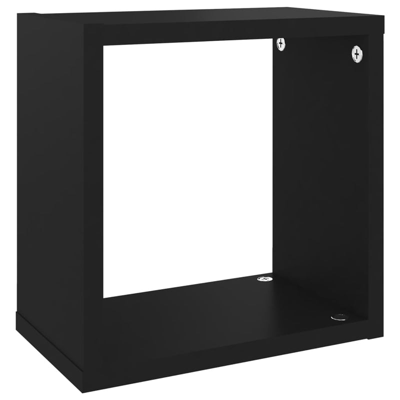 Wall Cube Shelves 4 pcs Black 26x15x26 cm Payday Deals