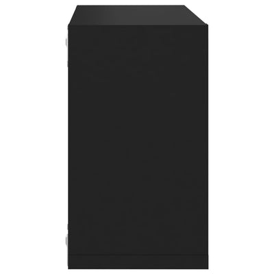 Wall Cube Shelves 4 pcs Black 26x15x26 cm Payday Deals