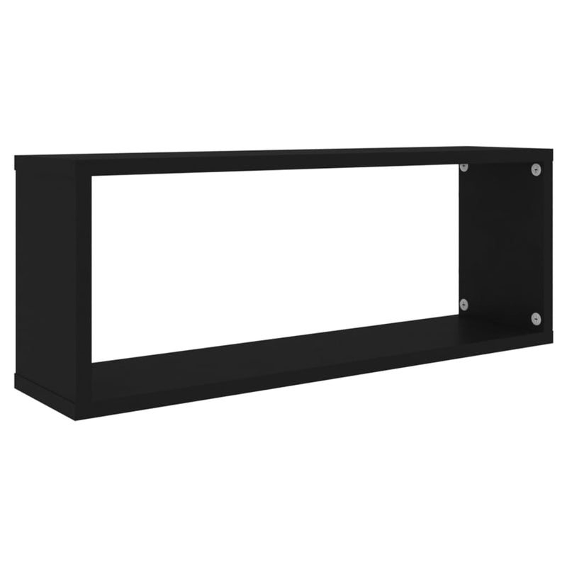 Wall Cube Shelves 4 pcs Black 60x15x23 cm Engineered Wood Payday Deals
