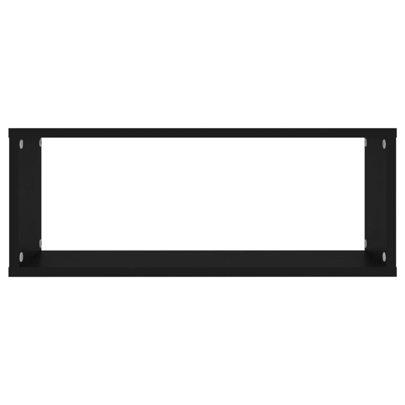 Wall Cube Shelves 4 pcs Black 60x15x23 cm Engineered Wood Payday Deals