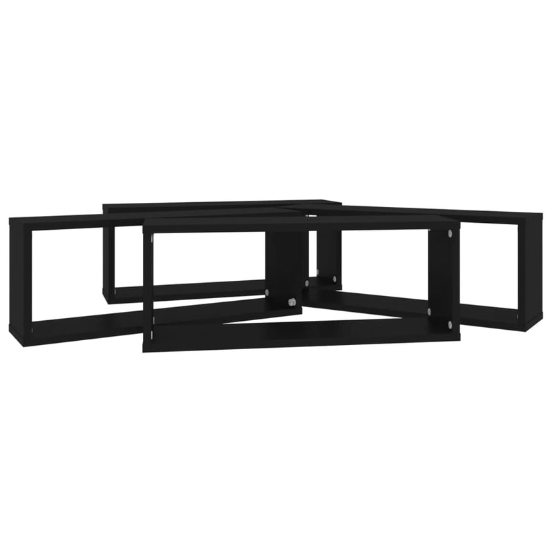 Wall Cube Shelves 4 pcs Black 60x15x23 cm Engineered Wood Payday Deals